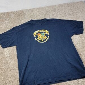 Harry Potter Hogwarts Crest T Shirt Graphic Tee Movie Wizarding World Size XL